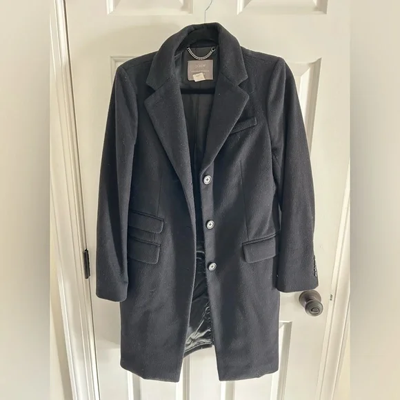 J crew Nello Gori Black Wool Coat - Picture 1 of 3